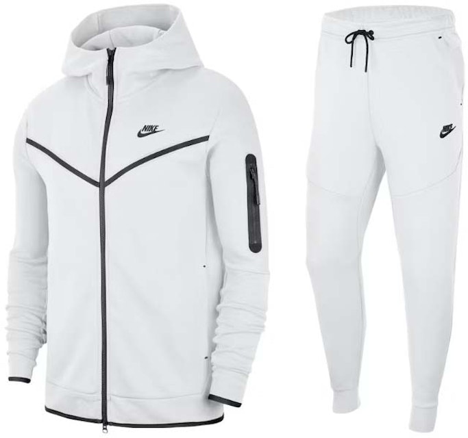 Nike Tech Fleece Hoodie & Joggers Set White/Black - SS22 Men's -