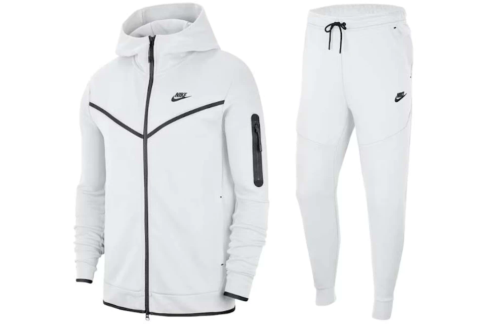 Nike Tech Fleece Hoodie Joggers Set White/Black - SS22 US