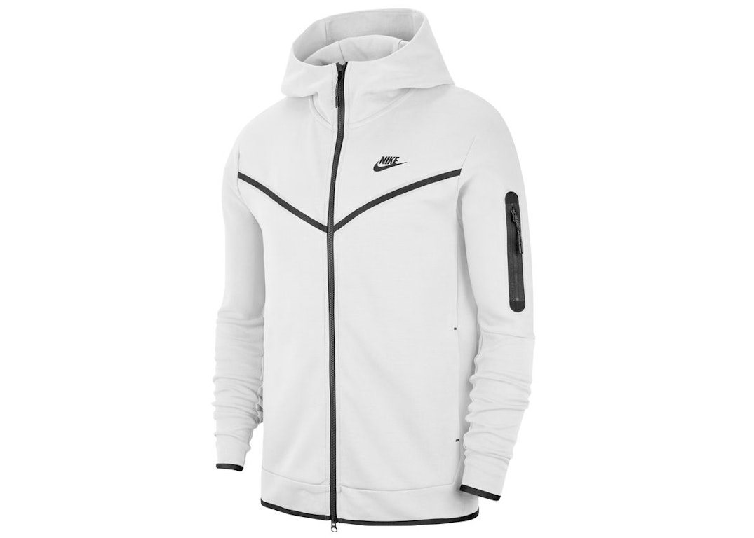 Pre-owned Nike Sportswear Tech Fleece Hoodie White/black