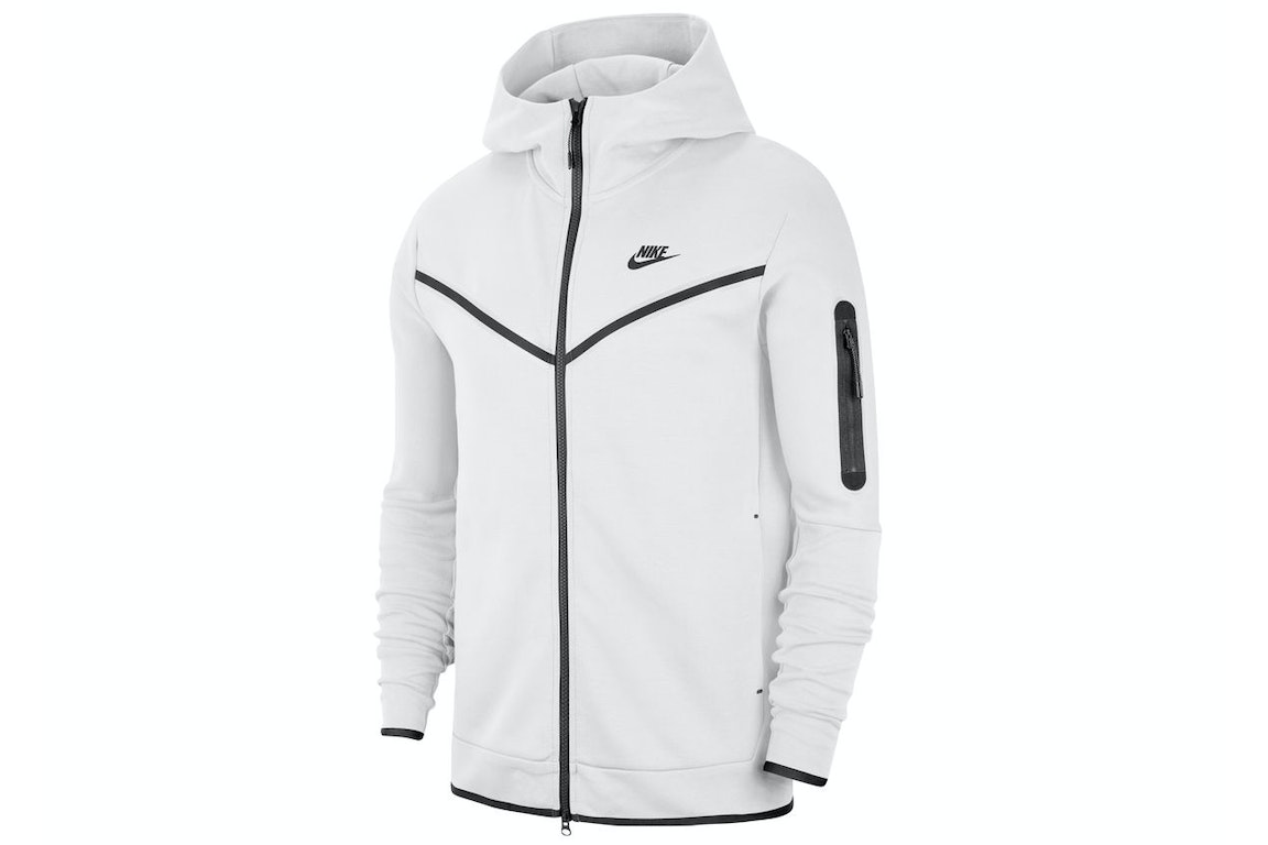 Pre-owned Nike Sportswear Tech Fleece Hoodie White/black