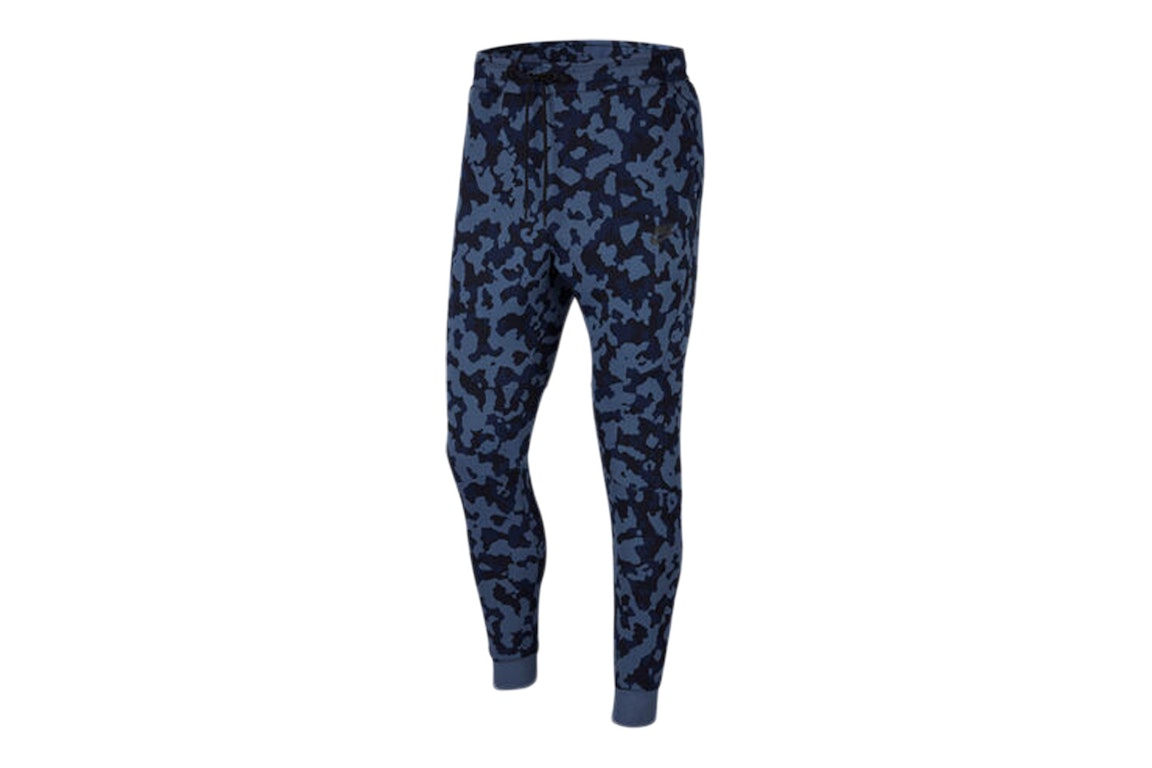 Pre-owned Nike Sportswear Tech Fleece Joggers Diffused Blue/black/blue Camo