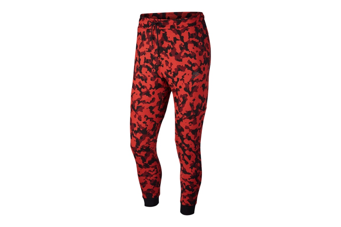 Pre-owned Nike Sportswear Tech Fleece Joggers Pueblo Red/black/red Camo