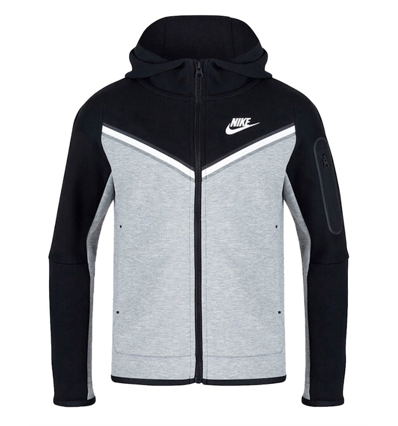 Hoodie Nike Sportswear Kids' Tech Fleece en gris y negro FW23 US