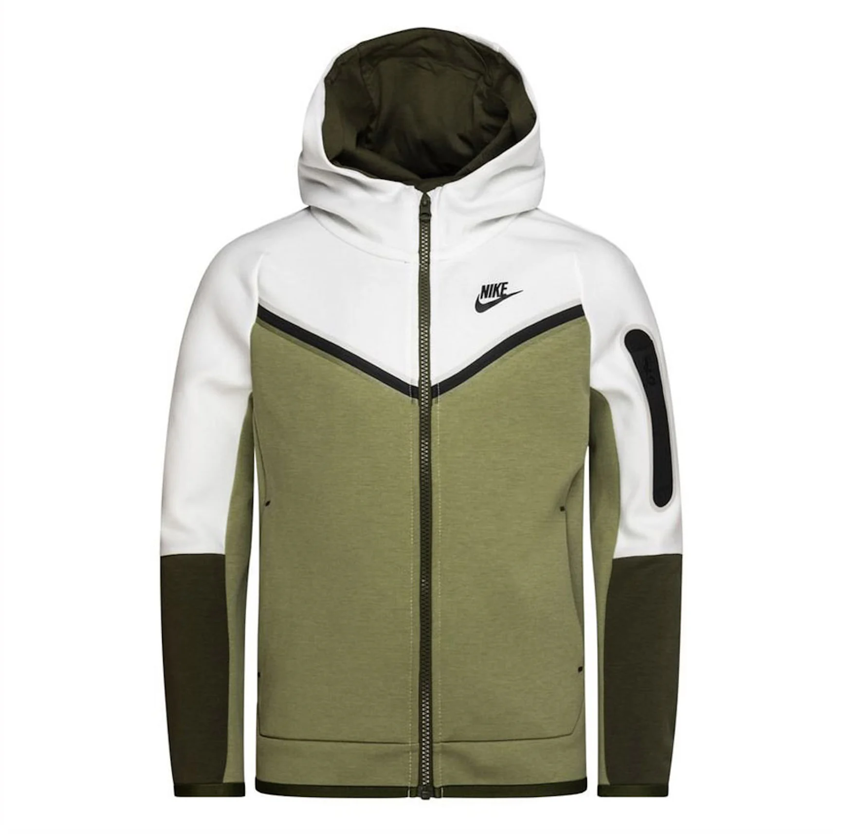 Nike Sportswear Kids' Tech Fleece Hoodie White/Dutch Green Kids' - FW23 - US