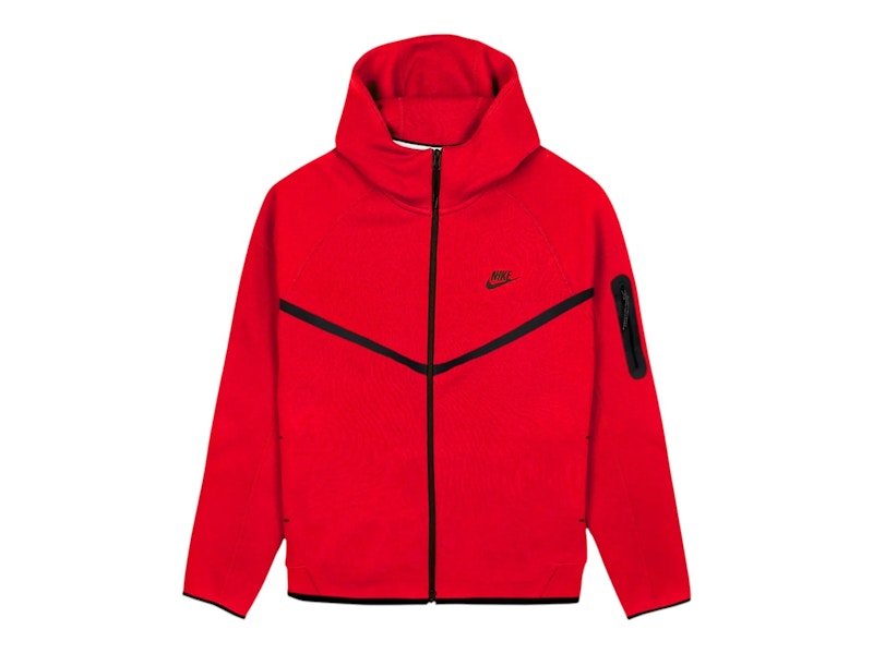 Nike Tech Fleece Windrunner Full Zip Hoodie Gym Red/Black Men's - US
