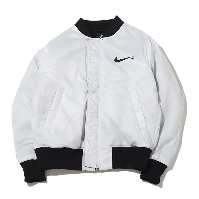 Nike black and hot sale white bomber jacket