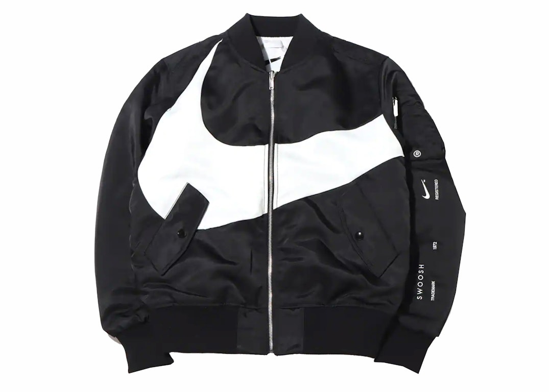 Pre-owned Nike Therma-fit Synthetic Phil Reversible Bomber Jacket Black