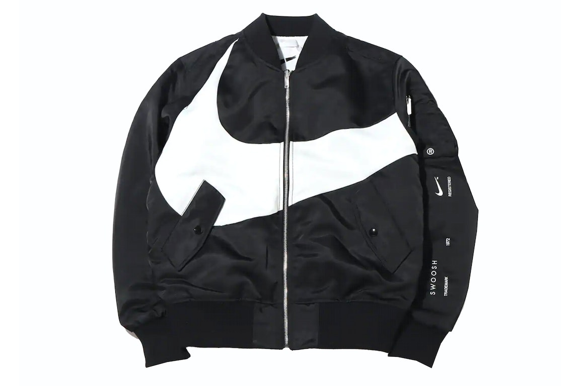 Pre-owned Nike Therma-fit Synthetic Phil Reversible Bomber Jacket Black
