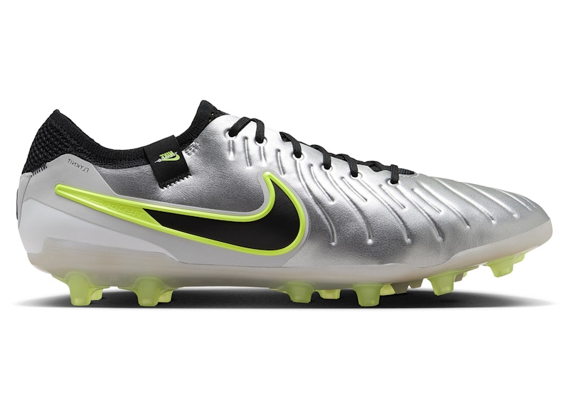Pre-owned Nike Men's  Tiempo Legend 10 Elite Agpro Sneakers In Metallic Silver/volt/black