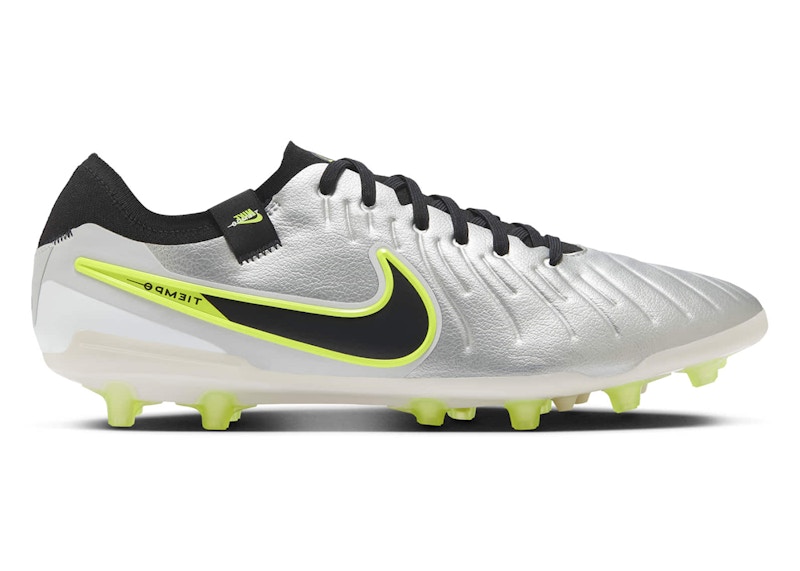 Nike Tiempo Legend 10 Pro AG Metallic Silver Volt Black Nike Tiempo Legend 10 Pro AG Metallic Silver Volt Black