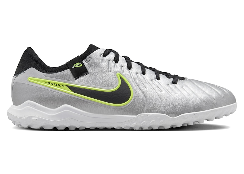 Pre-owned Nike Men's  Tiempo Legend 10 Pro Tf Sneakers In Metallic Silver/volt/black In Multi