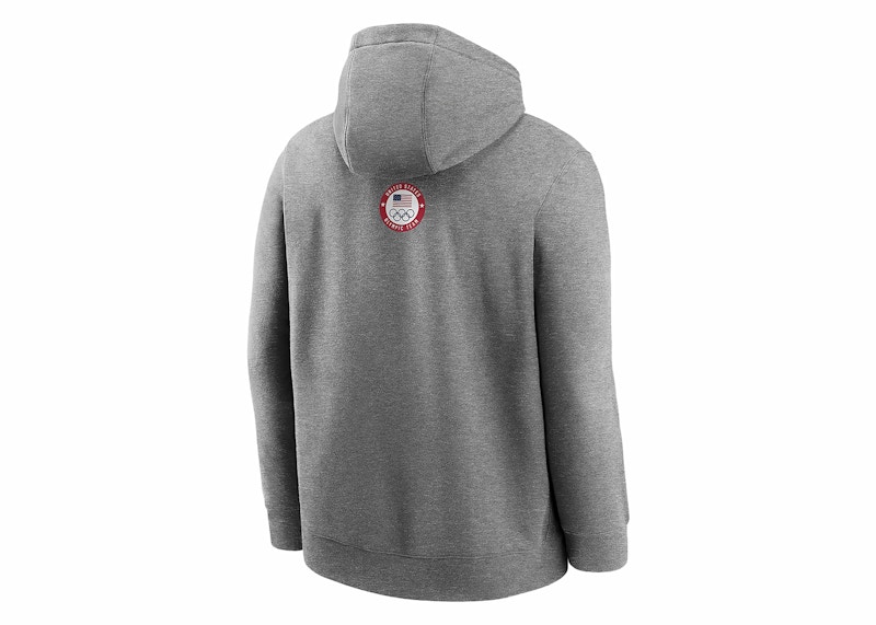 Nike USA Club Fleece Pullover Hoodie Dark Grey Heather Men's SS24 US