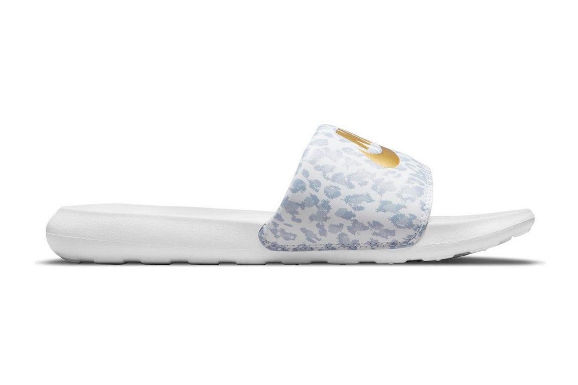 Pre-owned Nike Victori One Printed Slide Leopard (women's) In White/wolf Grey/pure Platinum