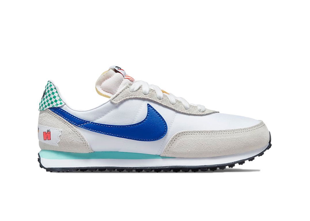 Pre-owned Nike Waffle Trainer 2 Scrapbook (gs) In White/pepper Red/sapphire Blue