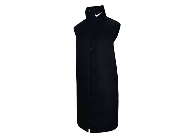 Pre-owned Nike Women's Funnel Neck Longline Vest In Black