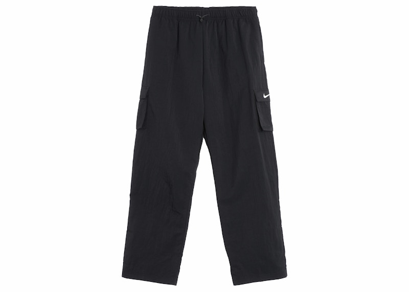 Pre-owned Nike Women's High Rise Woven Cargo Pants In Black/white