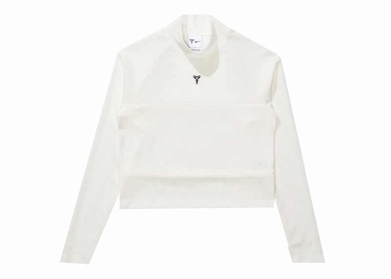 Pre-owned Nike Women's Kobe Bryant Long Sleeve Cropped Top In Sail/black