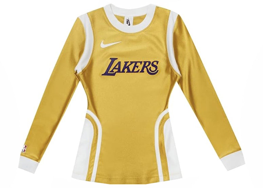 Nike Women's NRG LR Los Angeles Lakers Long Sleeve Tee Yellow