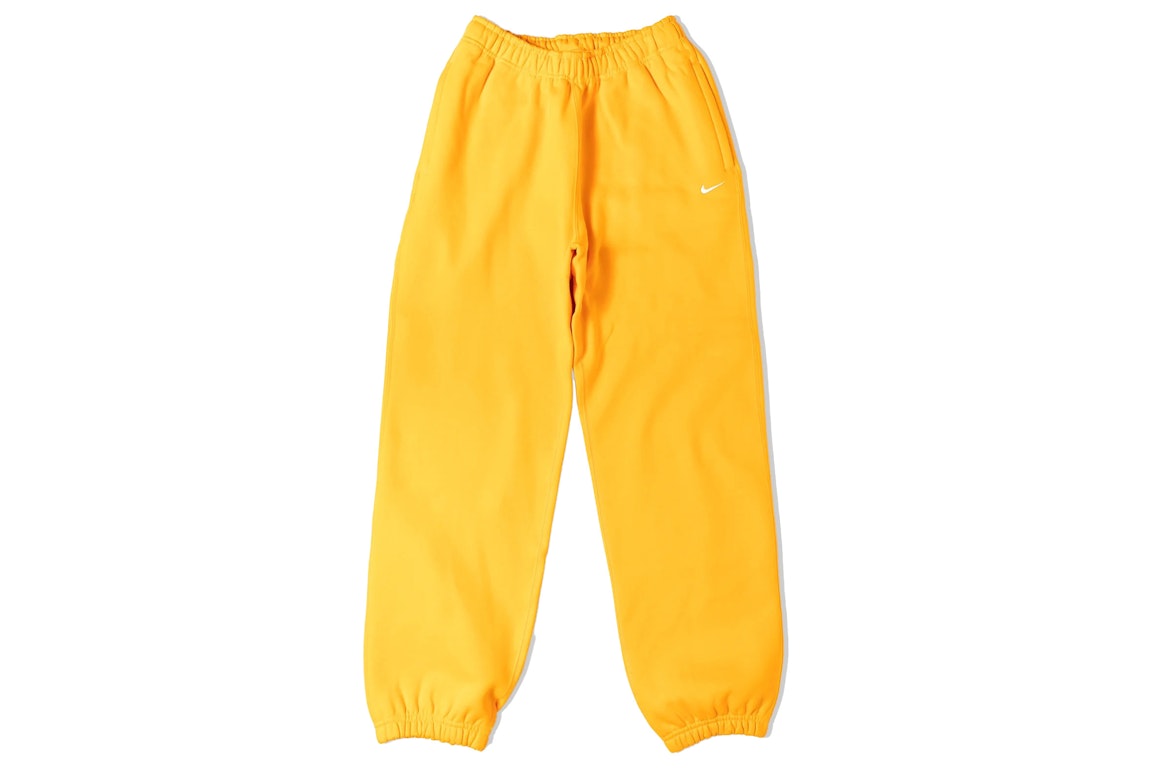 Pre-owned Nike Women's Nrg Solo Swoosh Fleece Pants Orange