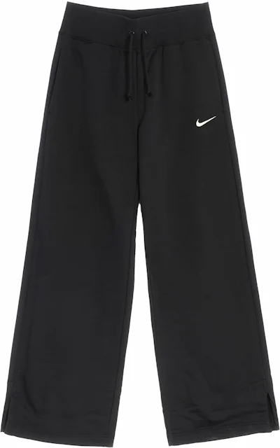 Nike Women's Phoenix Fleece High Waisted Wide Leg Sweatpants Black/Sail ...