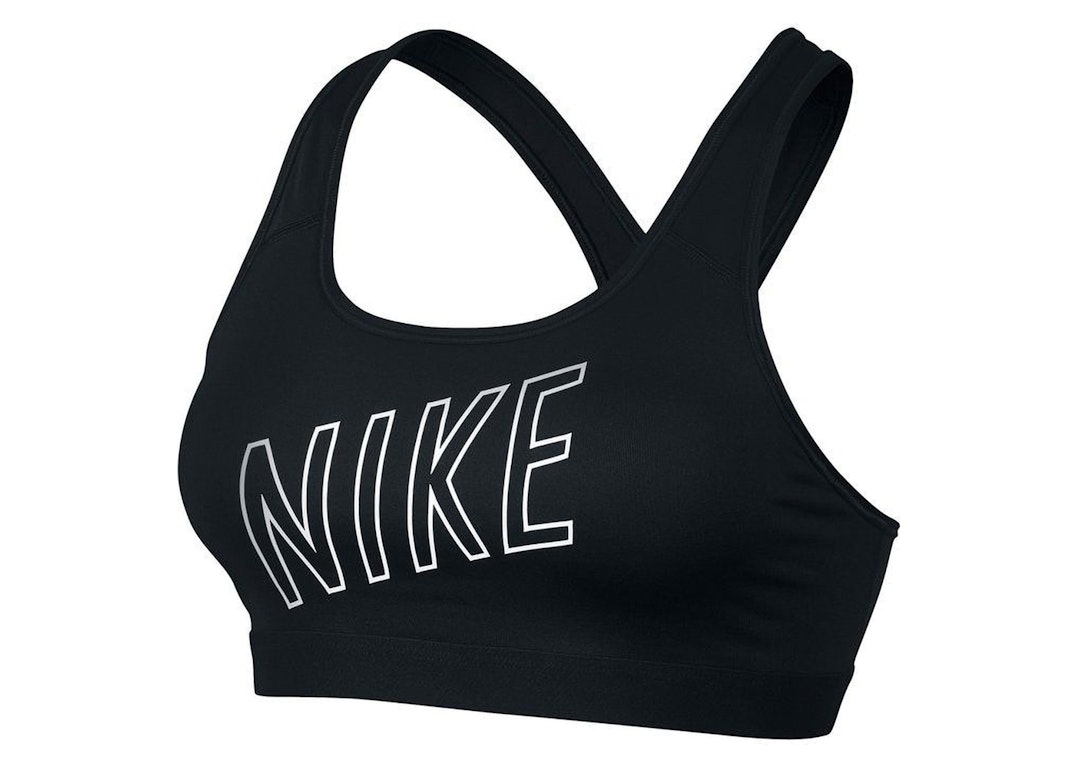 Pre-owned Nike Women's Pro Classic Padded Logo Sports Bra Black