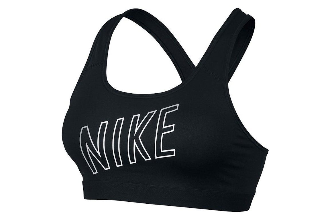 Pre-owned Nike Women's Pro Classic Padded Logo Sports Bra Black