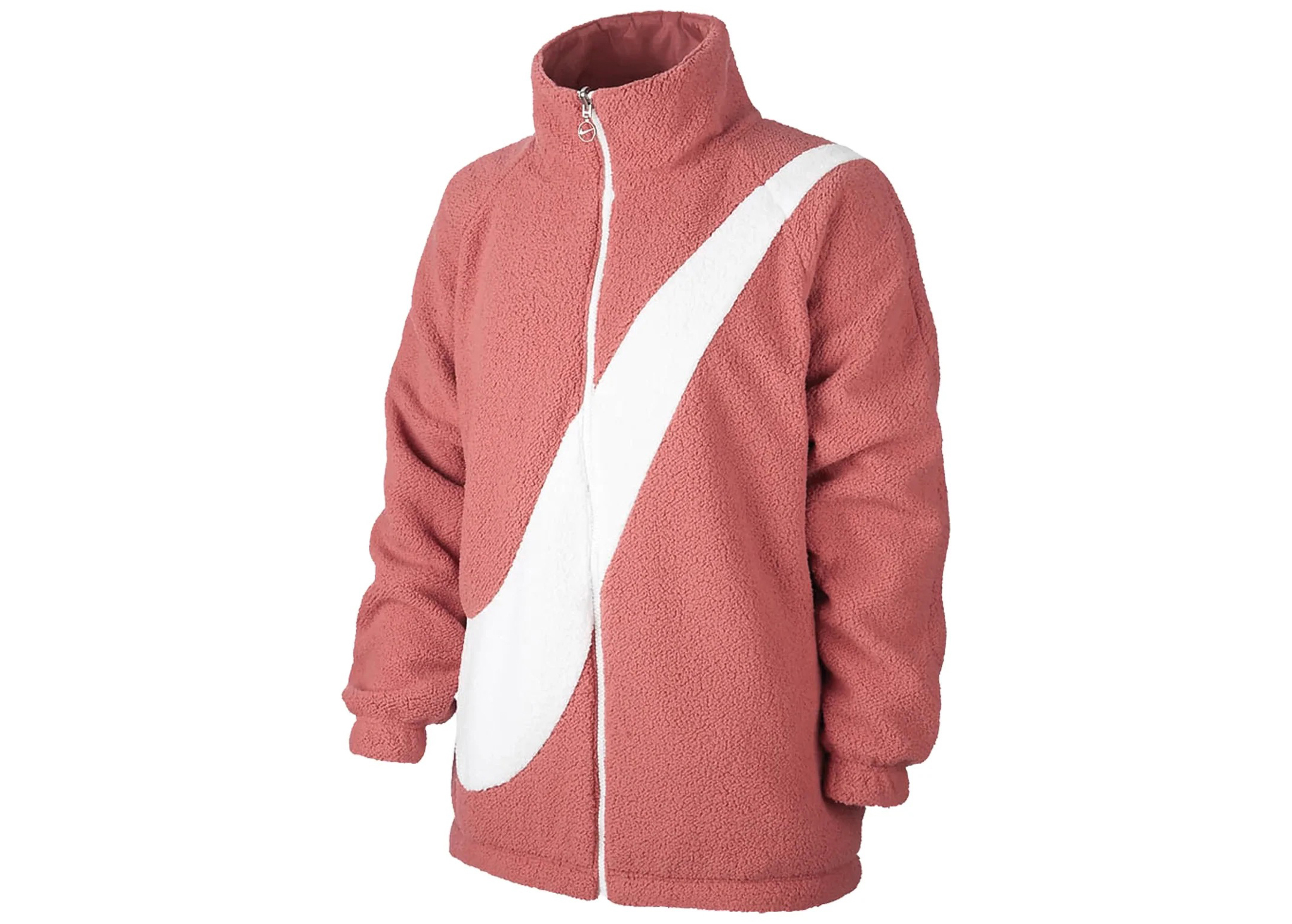 Nike Womens Reversible Swoosh Jacket Light Redwood/White