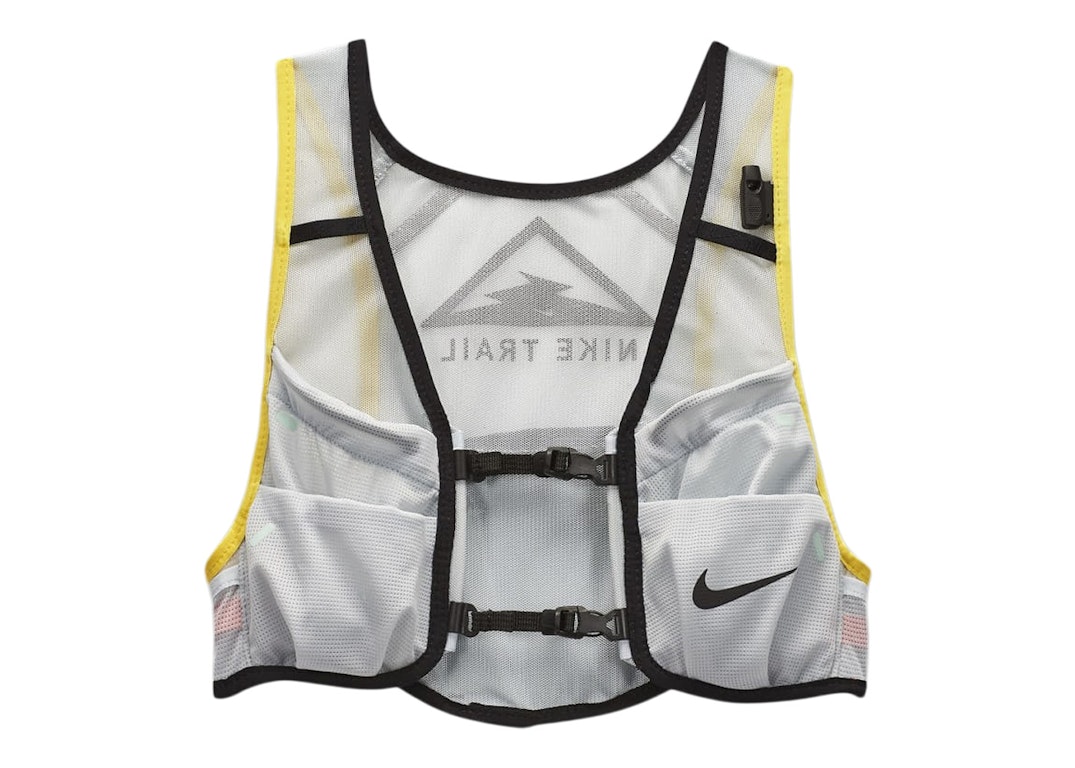 Pre-owned Nike Women's Runnning Trail Vest Aura/diffused Blue/speed Yellow/black