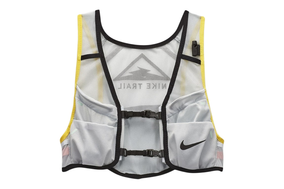 Pre-owned Nike Women's Runnning Trail Vest Aura/diffused Blue/speed Yellow/black