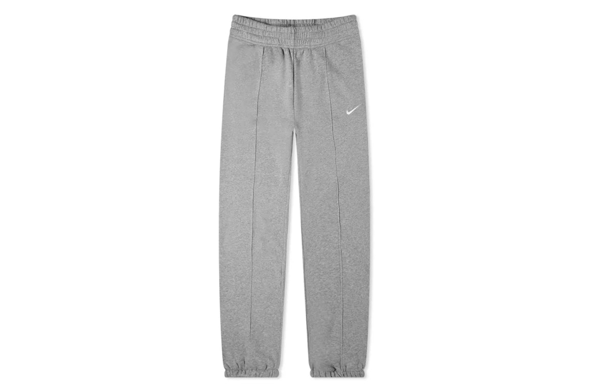 Pre-owned Nike Women's Sportswear Collection Essential Fleece Trousers Dark Grey Heather/white