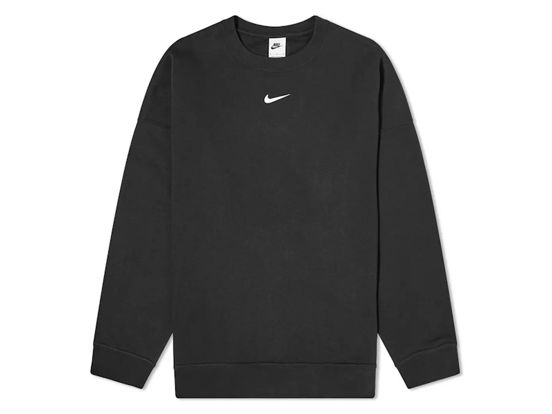 Nike Women s Sportswear Collection Essential Oversized Fleece Crewneck Black White