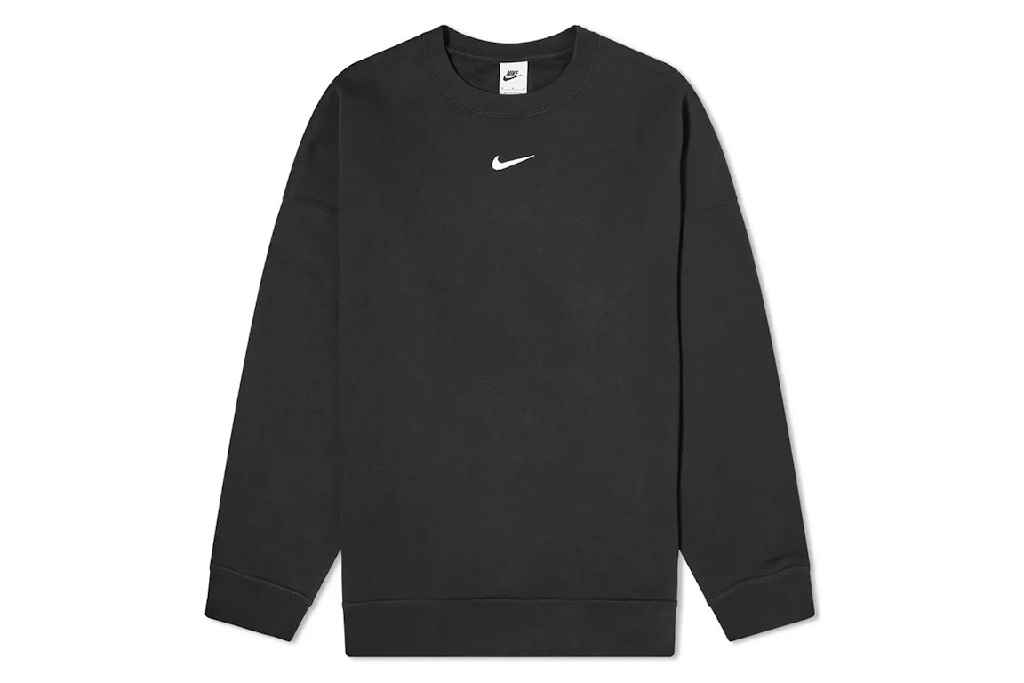 Pre-owned Nike Women's Sportswear Collection Essential Oversized Fleece Crewneck Black/white