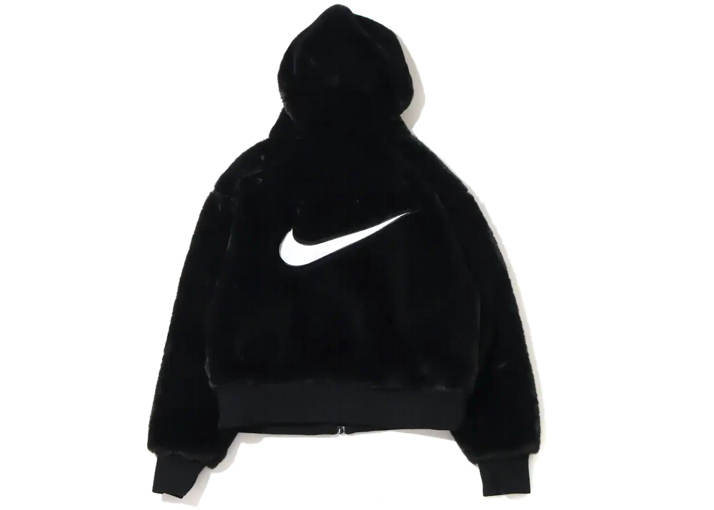 Nike Womens Sportswear Essential Faux Fur Jacket (Asia Sizing) Black - FW22  - US
