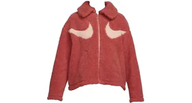 Nike Women's Swoosh Sherpa Full-Zip Jacket Lobster Crimson