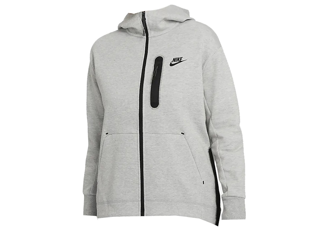 Pre-owned Nike Women's Tech Fleece Hoodie Dark Grey Heather/black