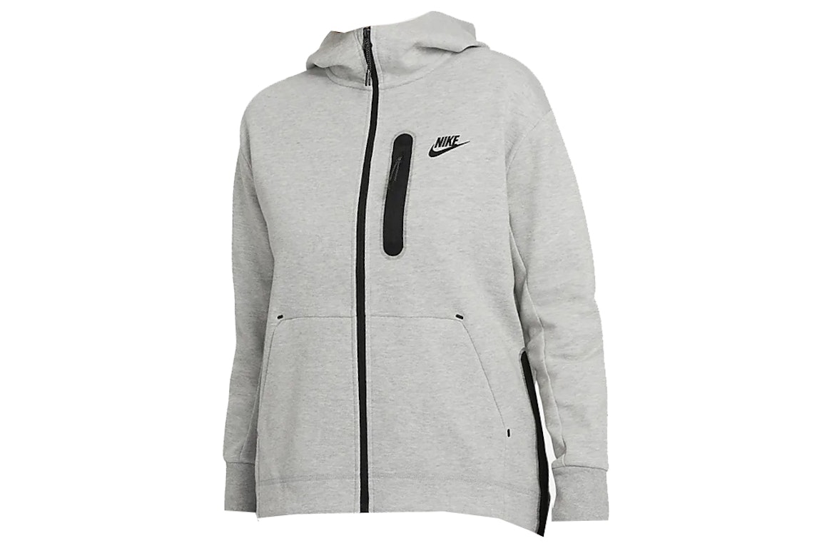 Pre-owned Nike Women's Tech Fleece Hoodie Dark Grey Heather/black