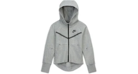 Nike Youth Girls' Tech Fleece Full-Zip Hoodie Dark Grey Heather/Black
