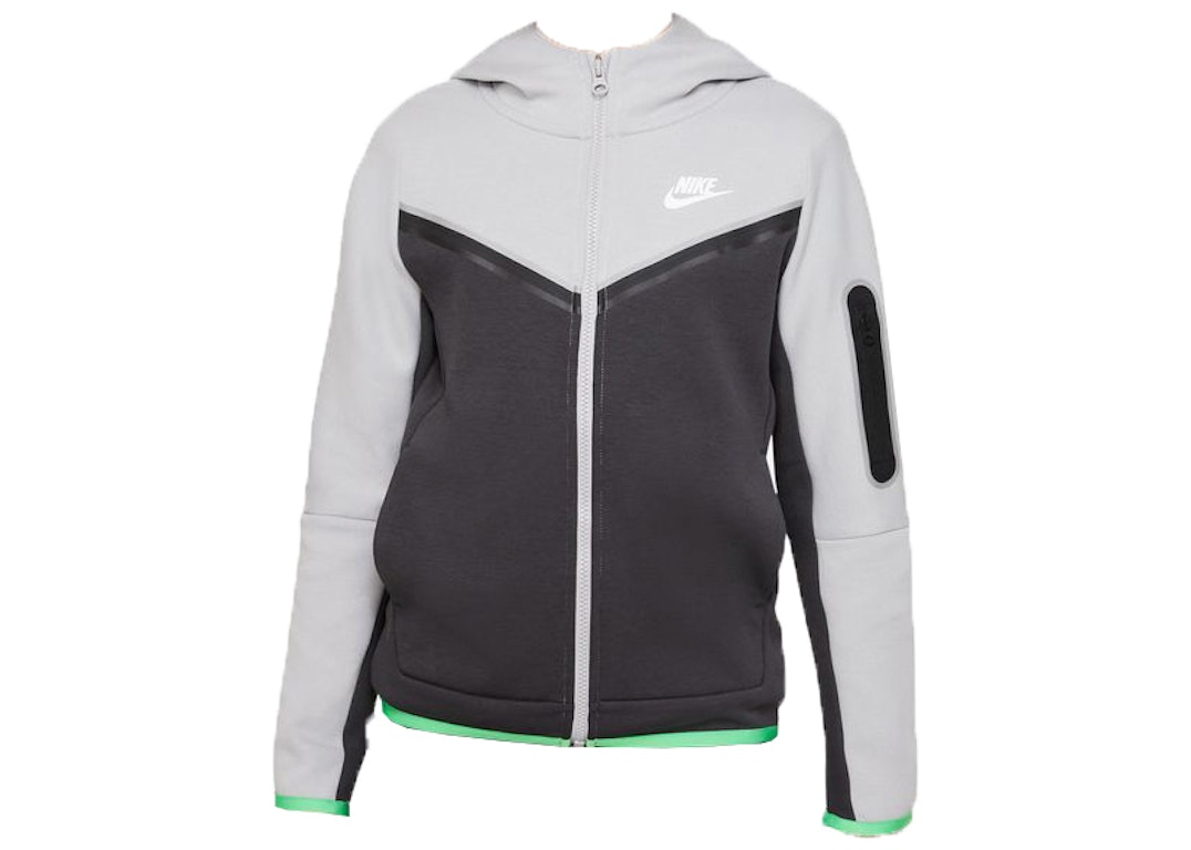 Pre-owned Nike Sportswear Kids' Tech Fleece Full-zip Hoodie Light Smoke Grey/anthracite/sail