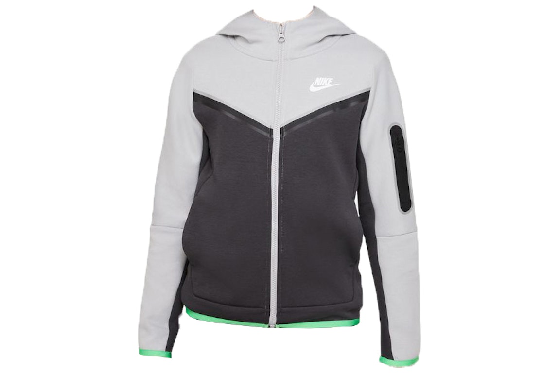 Pre-owned Nike Sportswear Kids' Tech Fleece Full-zip Hoodie Light Smoke Grey/anthracite/sail
