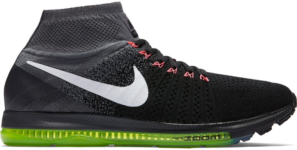 vals Ass Roos Nike Zoom All Out Flyknit Black White Volt (Women's) - 845361-002 - US