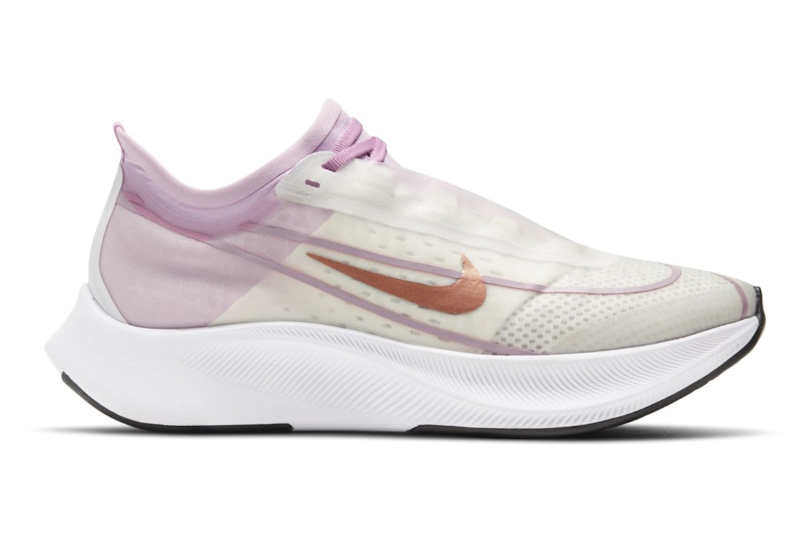 Pre-owned Nike Zoom Fly 3 White Light Arctic Pink Bronze (women's) In White/light Arctic Pink/black