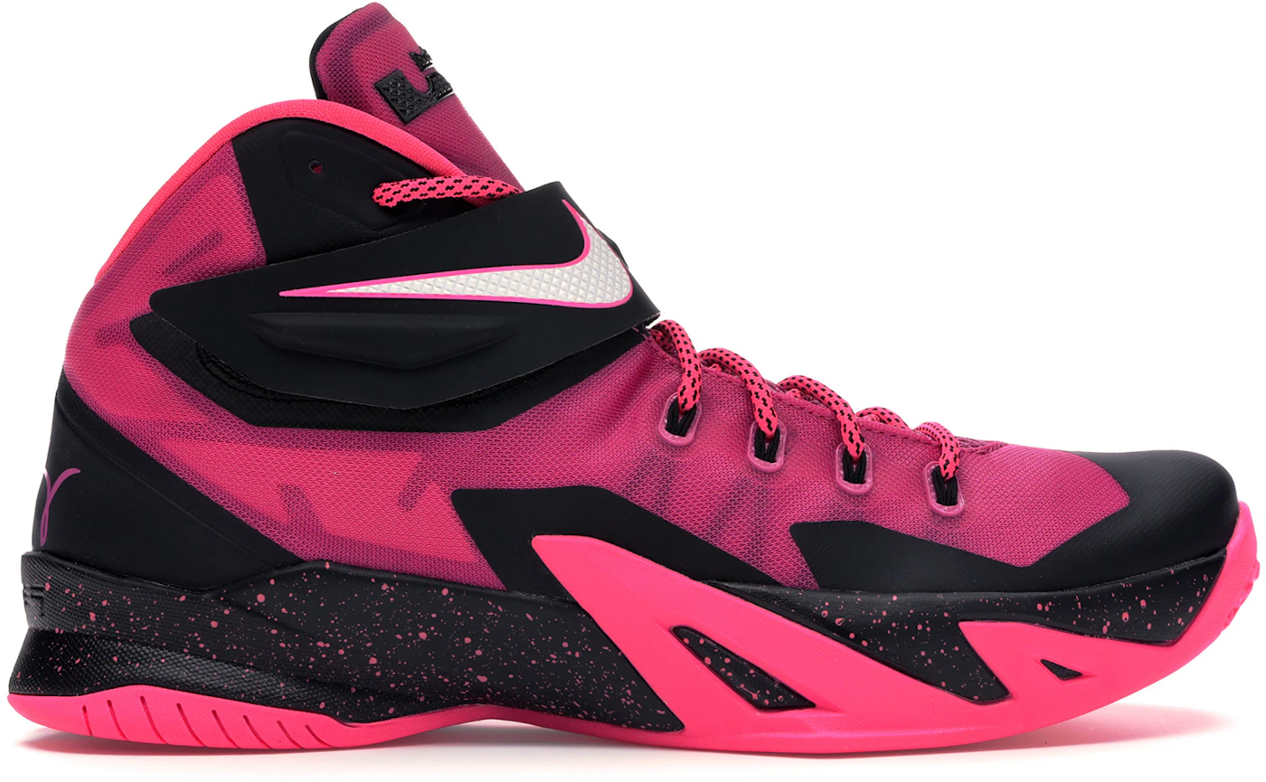 lebron shoes black and pink