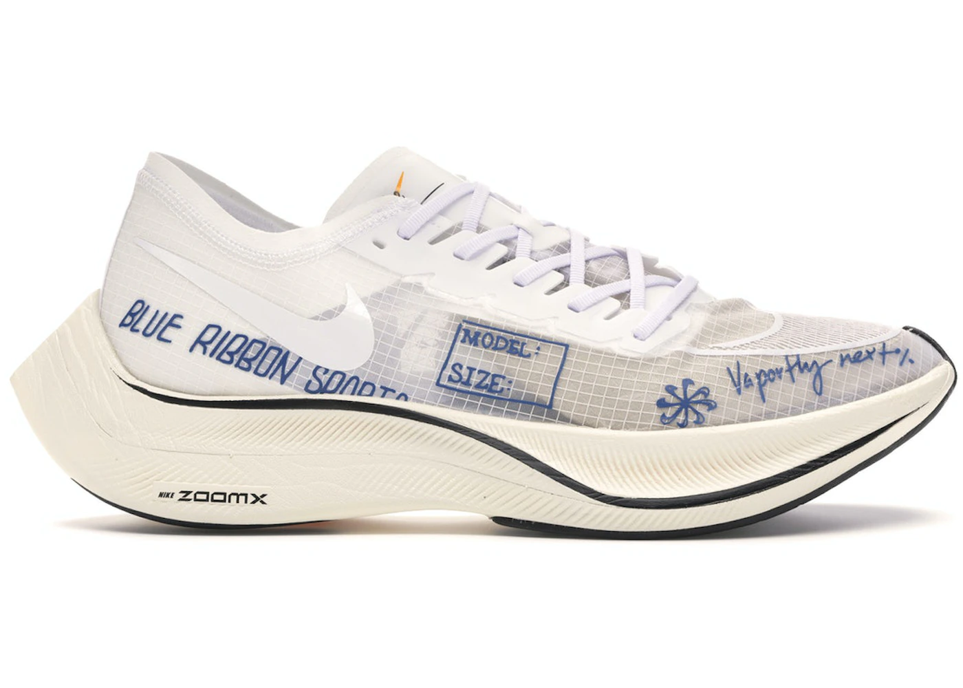 Nike ZoomX Vaporfly Next Blue Ribbon Sports White Men s CU4844 100 US