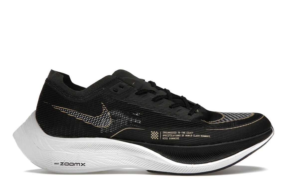Pre-owned Nike Zoomx Vaporfly Next% 2 Black Metallic Gold Coin In Black/metallic Gold Coin/white