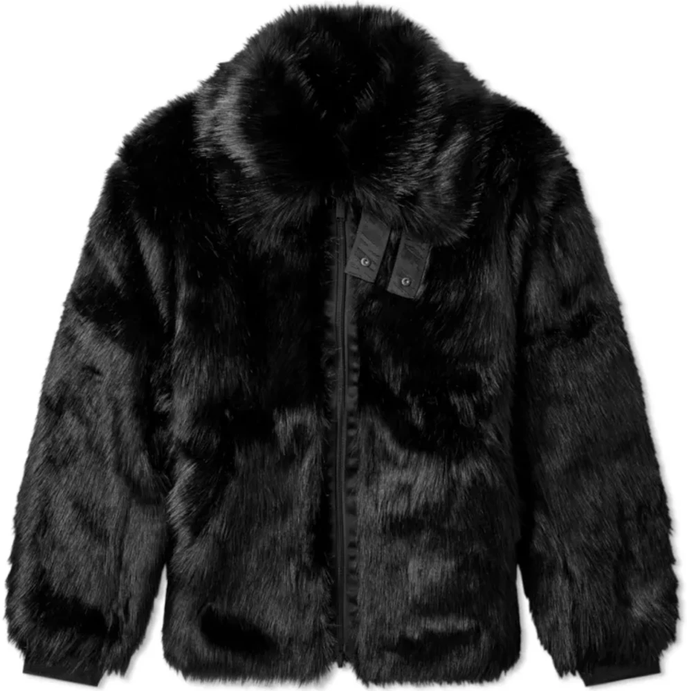 NIKE × ambush faux fur jacketBLACK