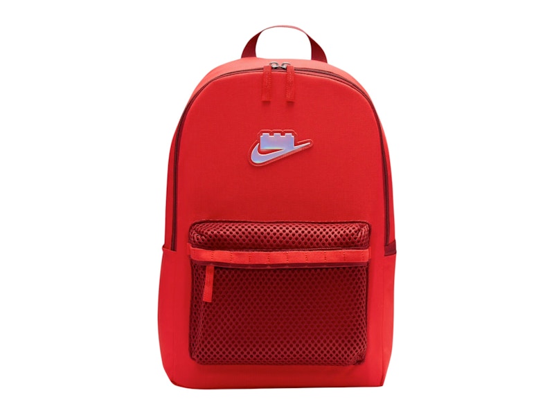 Pre-owned Nike X Lego Collection Heritage 25l Backpack In Rush Red/dark Cayenne/metallic Silver
