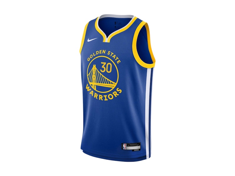 Pre-owned Nike X Nba Kids Golden State Warriors Stephen Curry Icon Edition Swingman Jersey In Royal Blue