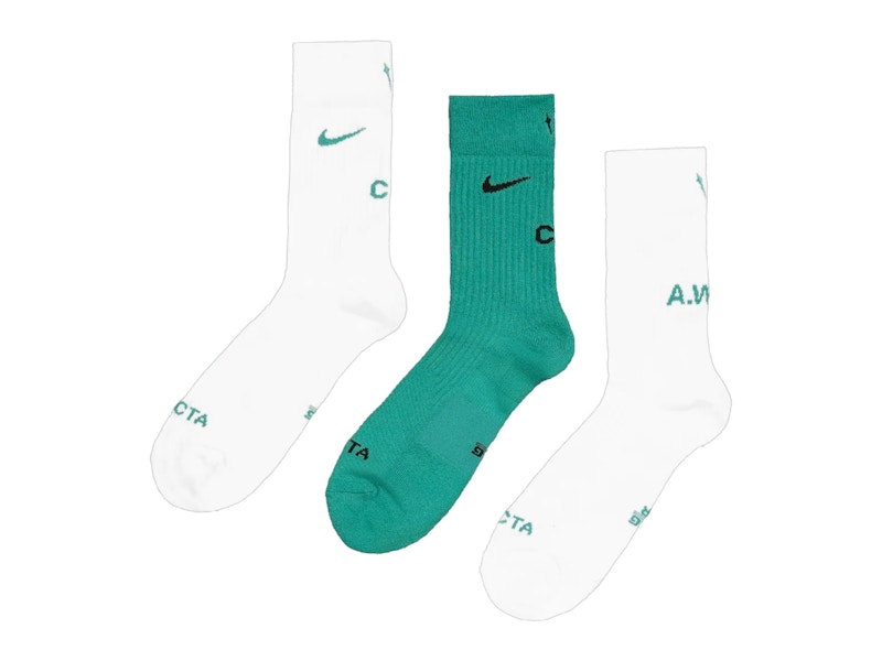 Nike x NOCTA Crew Socks (3 Pack) Neptune Green/White Men's - FW25 - US
