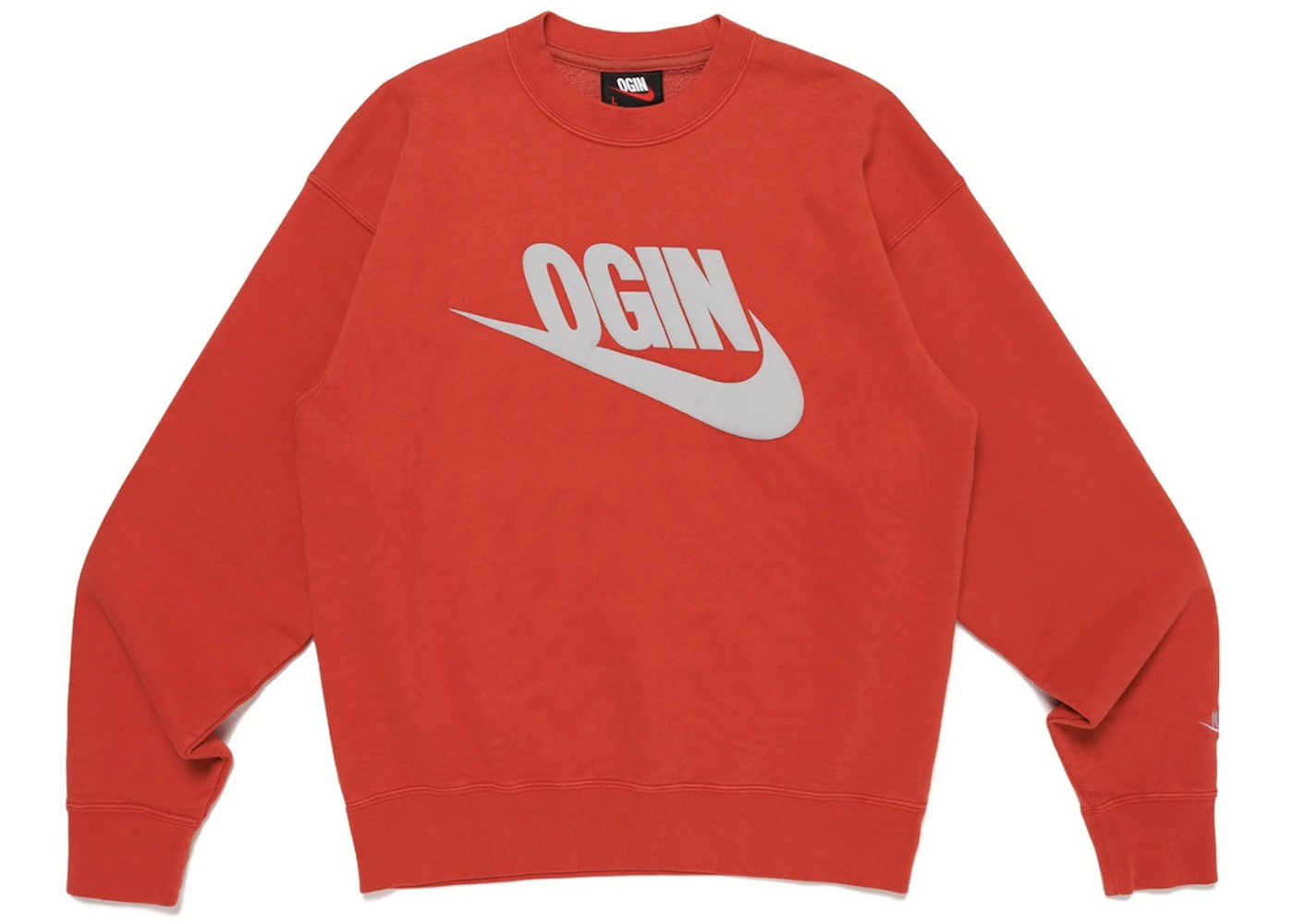 Nike x Nigo NRG Fleece Crew Sweatshirt (Asia Exclusive) Red Men's