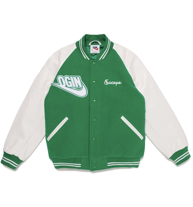 Nike x Nigo NRG Varsity Jacket (Asia Exclusive) Green Men's FW24